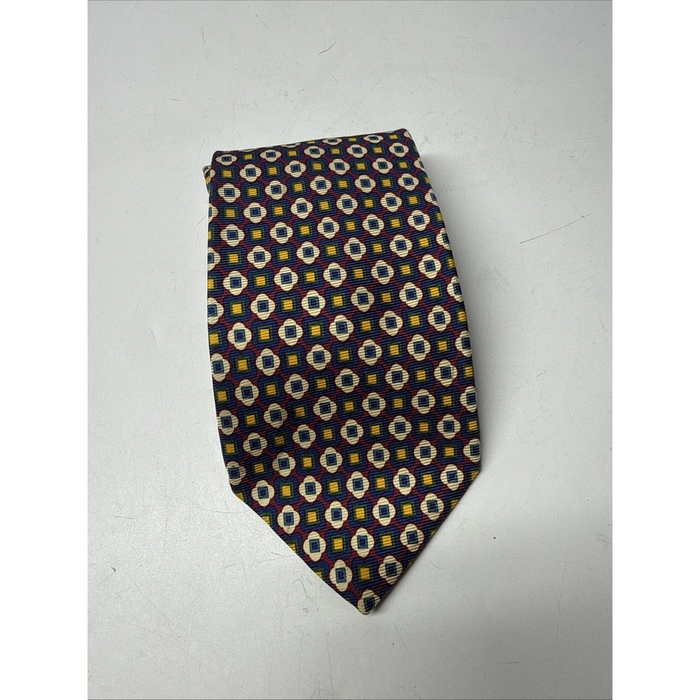 VTG Paul Stuart 100% Silk Tie Geometric Pattern Necktie Vintage Canada Handmade